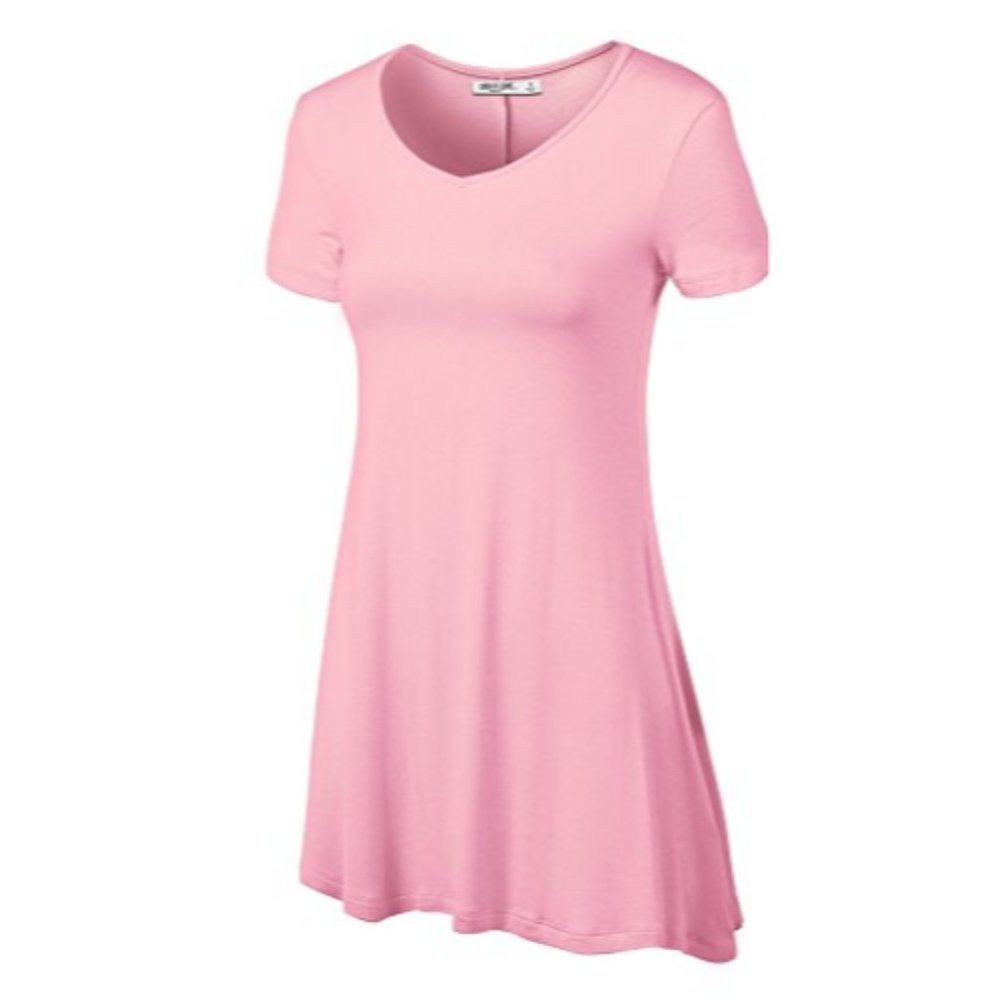 Tunic Top - Short Sleeve Light Pink